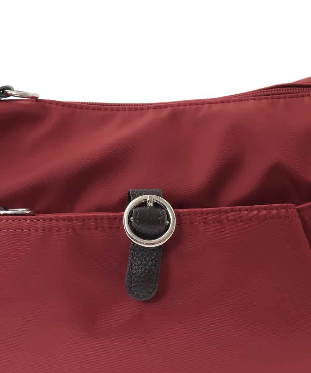 BKRAD81140 MK MICHEL KLEIN BAG(MK ミッシェルクラン バッグ) [撥水/500g以下の軽量]レザーポイントナイロンショルダーバッグ ブラウン×ピンク