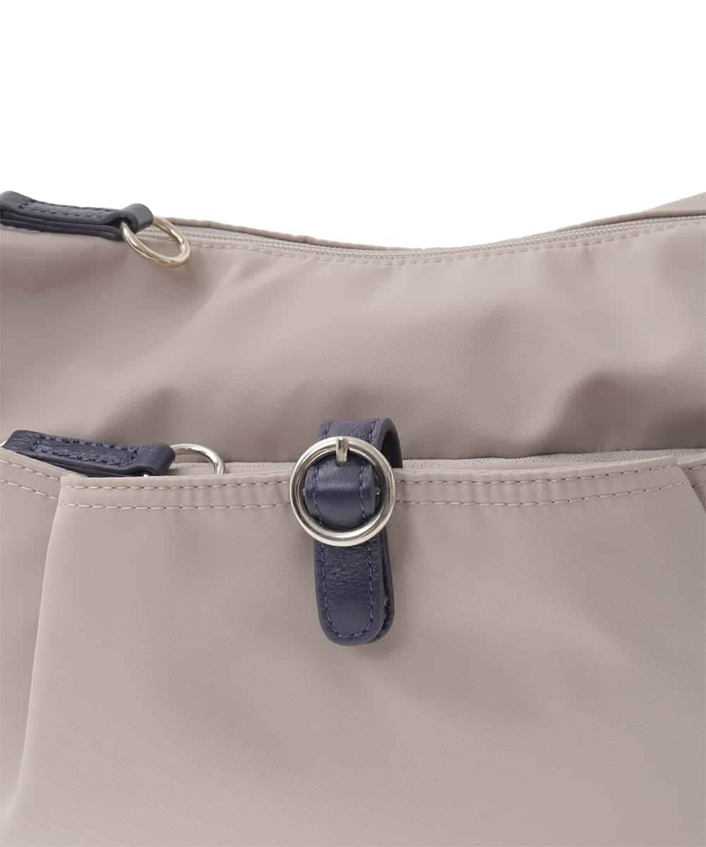 BKRAD81140 MK MICHEL KLEIN BAG(MK ミッシェルクラン バッグ) [撥水/500g以下の軽量]レザーポイントナイロンショルダーバッグ ブラウン×ピンク