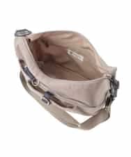 BKRAD81140 MK MICHEL KLEIN BAG(MK ミッシェルクラン バッグ) [撥水/500g以下の軽量]レザーポイントナイロンショルダーバッグ ブラウン×ピンク