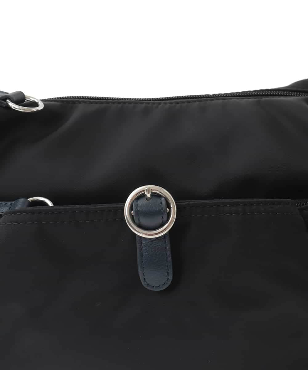BKRAD81140 MK MICHEL KLEIN BAG(MK ミッシェルクラン バッグ) [撥水/500g以下の軽量]レザーポイントナイロンショルダーバッグ ブラウン×ピンク