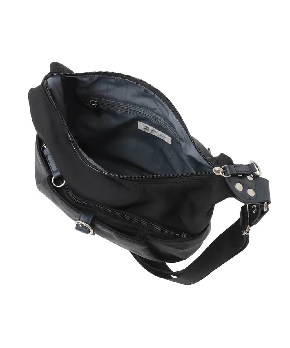 BKRAD81140 MK MICHEL KLEIN BAG(MK ミッシェルクラン バッグ) [撥水/500g以下の軽量]レザーポイントナイロンショルダーバッグ ブラウン×ピンク