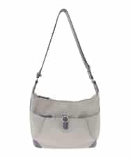 BKRAD81140 MK MICHEL KLEIN BAG(MK ミッシェルクラン バッグ) [撥水/500g以下の軽量]レザーポイントナイロンショルダーバッグ グレー×パープル