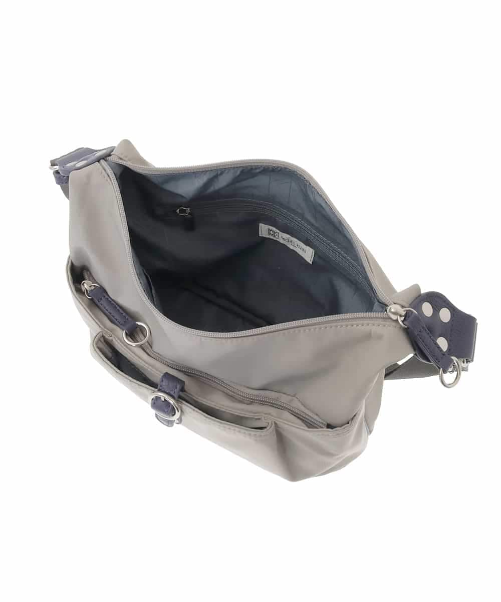 BKRAD81140 MK MICHEL KLEIN BAG(MK ミッシェルクラン バッグ) [撥水/500g以下の軽量]レザーポイントナイロンショルダーバッグ グレー×パープル