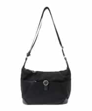 BKRAD81140 MK MICHEL KLEIN BAG(MK ミッシェルクラン バッグ) [撥水/500g以下の軽量]レザーポイントナイロンショルダーバッグ ブラック×ネイビー