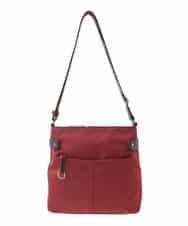 BKRAD90150 MK MICHEL KLEIN BAG(MK ミッシェルクラン バッグ) [撥水/500g以下の軽量]アクセントレザースクエアショルダーバッグ レッド×ブラウン