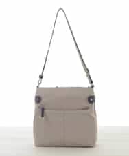 BKRAD90150 MK MICHEL KLEIN BAG(MK ミッシェルクラン バッグ) [撥水/500g以下の軽量]アクセントレザースクエアショルダーバッグ グレージュ×パープル