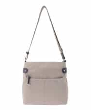 BKRAD90150 MK MICHEL KLEIN BAG(MK ミッシェルクラン バッグ) [撥水/500g以下の軽量]アクセントレザースクエアショルダーバッグ グレージュ×パープル