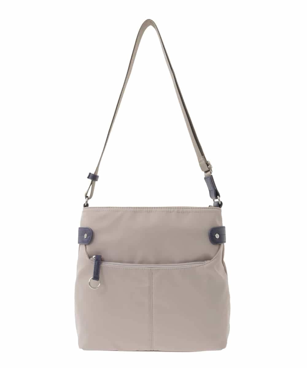 BKRAD90150 MK MICHEL KLEIN BAG(MK ミッシェルクラン バッグ) [撥水/500g以下の軽量]アクセントレザースクエアショルダーバッグ グレージュ×パープル