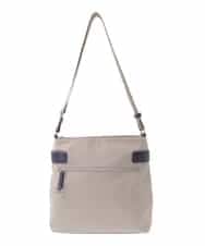 BKRAD90150 MK MICHEL KLEIN BAG(MK ミッシェルクラン バッグ) [撥水/500g以下の軽量]アクセントレザースクエアショルダーバッグ グレージュ×パープル