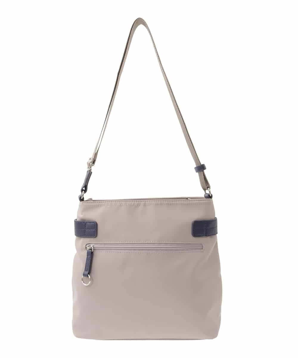 BKRAD90150 MK MICHEL KLEIN BAG(MK ミッシェルクラン バッグ) [撥水/500g以下の軽量]アクセントレザースクエアショルダーバッグ グレージュ×パープル