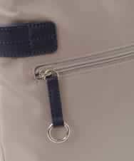 BKRAD90150 MK MICHEL KLEIN BAG(MK ミッシェルクラン バッグ) [撥水/500g以下の軽量]アクセントレザースクエアショルダーバッグ グレージュ×パープル