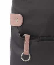 BKRAD90150 MK MICHEL KLEIN BAG(MK ミッシェルクラン バッグ) [撥水/500g以下の軽量]アクセントレザースクエアショルダーバッグ グレージュ×パープル