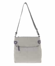 BKRAD90150 MK MICHEL KLEIN BAG(MK ミッシェルクラン バッグ) [撥水/500g以下の軽量]アクセントレザースクエアショルダーバッグ グレー×パープル