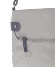 BKRAD90150 MK MICHEL KLEIN BAG(MK ミッシェルクラン バッグ) [撥水/500g以下の軽量]アクセントレザースクエアショルダーバッグ グレー×パープル