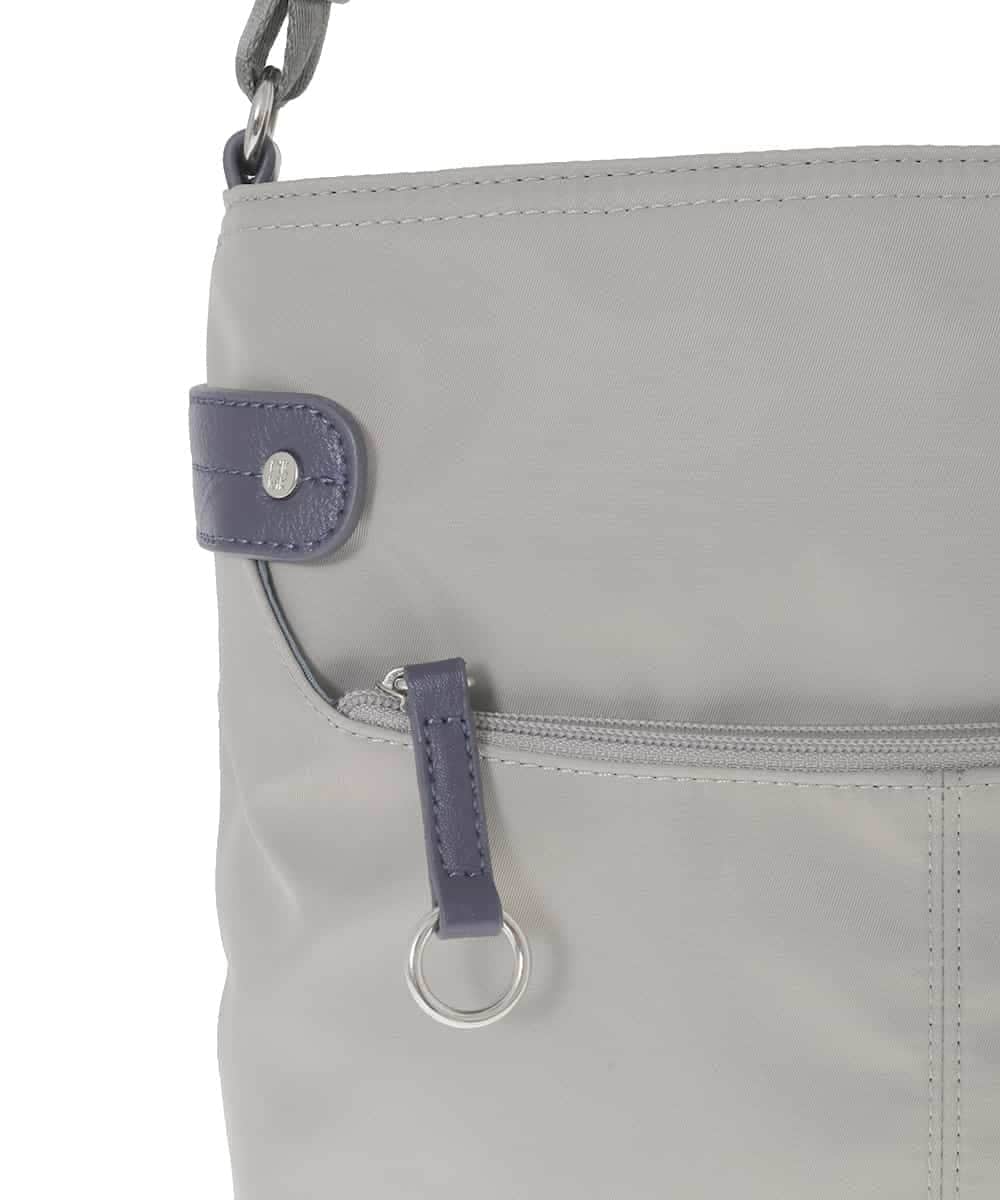 BKRAD90150 MK MICHEL KLEIN BAG(MK ミッシェルクラン バッグ) [撥水/500g以下の軽量]アクセントレザースクエアショルダーバッグ グレー×パープル
