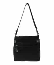 BKRAD90150 MK MICHEL KLEIN BAG(MK ミッシェルクラン バッグ) [撥水/500g以下の軽量]アクセントレザースクエアショルダーバッグ ブラック×ネイビー