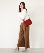 BKRAD91135 MK MICHEL KLEIN BAG(MK ミッシェルクラン バッグ) [撥水/500g以下の軽量]アクセントレザーコンパクトショルダーバッグ ブラック×ネイビー