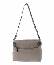 BKRAD91135 MK MICHEL KLEIN BAG(MK ミッシェルクラン バッグ) [撥水/500g以下の軽量]アクセントレザーコンパクトショルダーバッグ グレージュ×パープル