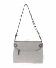 BKRAD91135 MK MICHEL KLEIN BAG(MK ミッシェルクラン バッグ) [撥水/500g以下の軽量]アクセントレザーコンパクトショルダーバッグ グレー×パープル