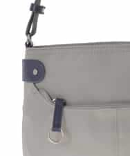 BKRAD91135 MK MICHEL KLEIN BAG(MK ミッシェルクラン バッグ) [撥水/500g以下の軽量]アクセントレザーコンパクトショルダーバッグ グレー×パープル