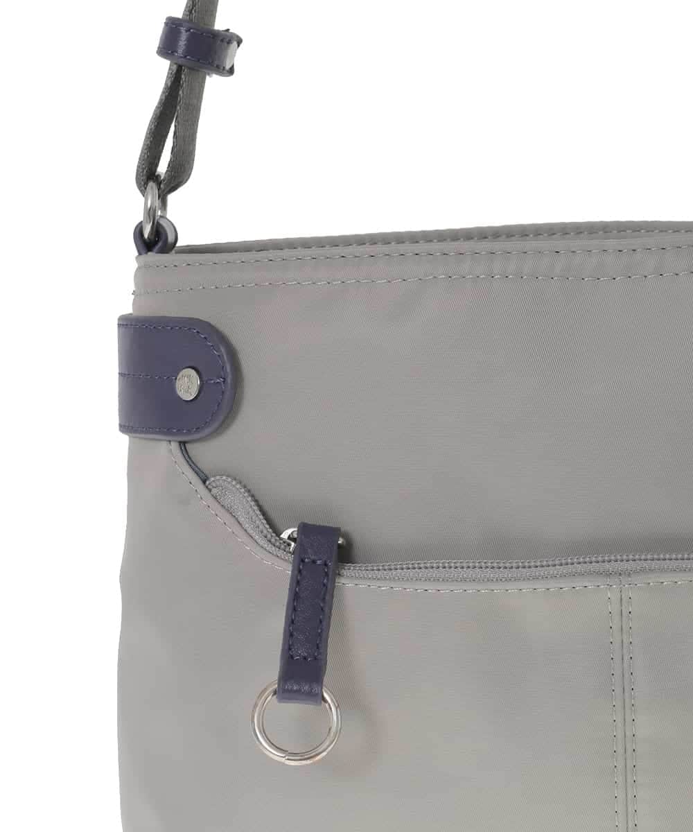BKRAD91135 MK MICHEL KLEIN BAG(MK ミッシェルクラン バッグ) [撥水/500g以下の軽量]アクセントレザーコンパクトショルダーバッグ グレー×パープル