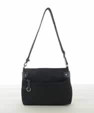 BKRAD91135 MK MICHEL KLEIN BAG(MK ミッシェルクラン バッグ) [撥水/500g以下の軽量]アクセントレザーコンパクトショルダーバッグ ブラック×ネイビー