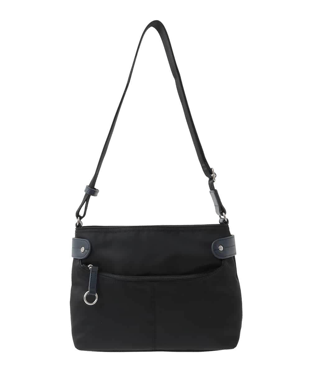BKRAD91135 MK MICHEL KLEIN BAG(MK ミッシェルクラン バッグ) [撥水/500g以下の軽量]アクセントレザーコンパクトショルダーバッグ ブラック×ネイビー