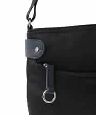 BKRAD91135 MK MICHEL KLEIN BAG(MK ミッシェルクラン バッグ) [撥水/500g以下の軽量]アクセントレザーコンパクトショルダーバッグ ブラック×ネイビー