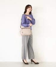 BKRAD94160 MK MICHEL KLEIN BAG(MK ミッシェルクラン バッグ) [撥水/500g以下の軽量]アクセントレザーショルダーバッグ レッド×ブラウン