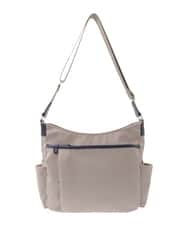 BKRAD94160 MK MICHEL KLEIN BAG(MK ミッシェルクラン バッグ) [撥水/500g以下の軽量]アクセントレザーショルダーバッグ レッド×ブラウン