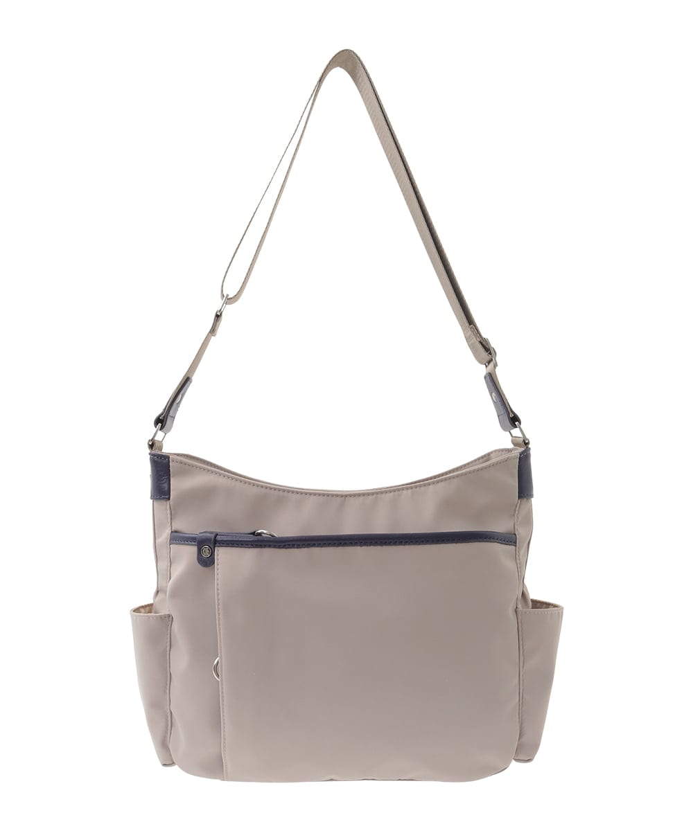 BKRAD94160 MK MICHEL KLEIN BAG(MK ミッシェルクラン バッグ) [撥水/500g以下の軽量]アクセントレザーショルダーバッグ レッド×ブラウン