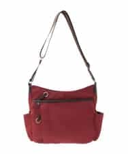 BKRAD94160 MK MICHEL KLEIN BAG(MK ミッシェルクラン バッグ) [撥水/500g以下の軽量]アクセントレザーショルダーバッグ レッド×ブラウン
