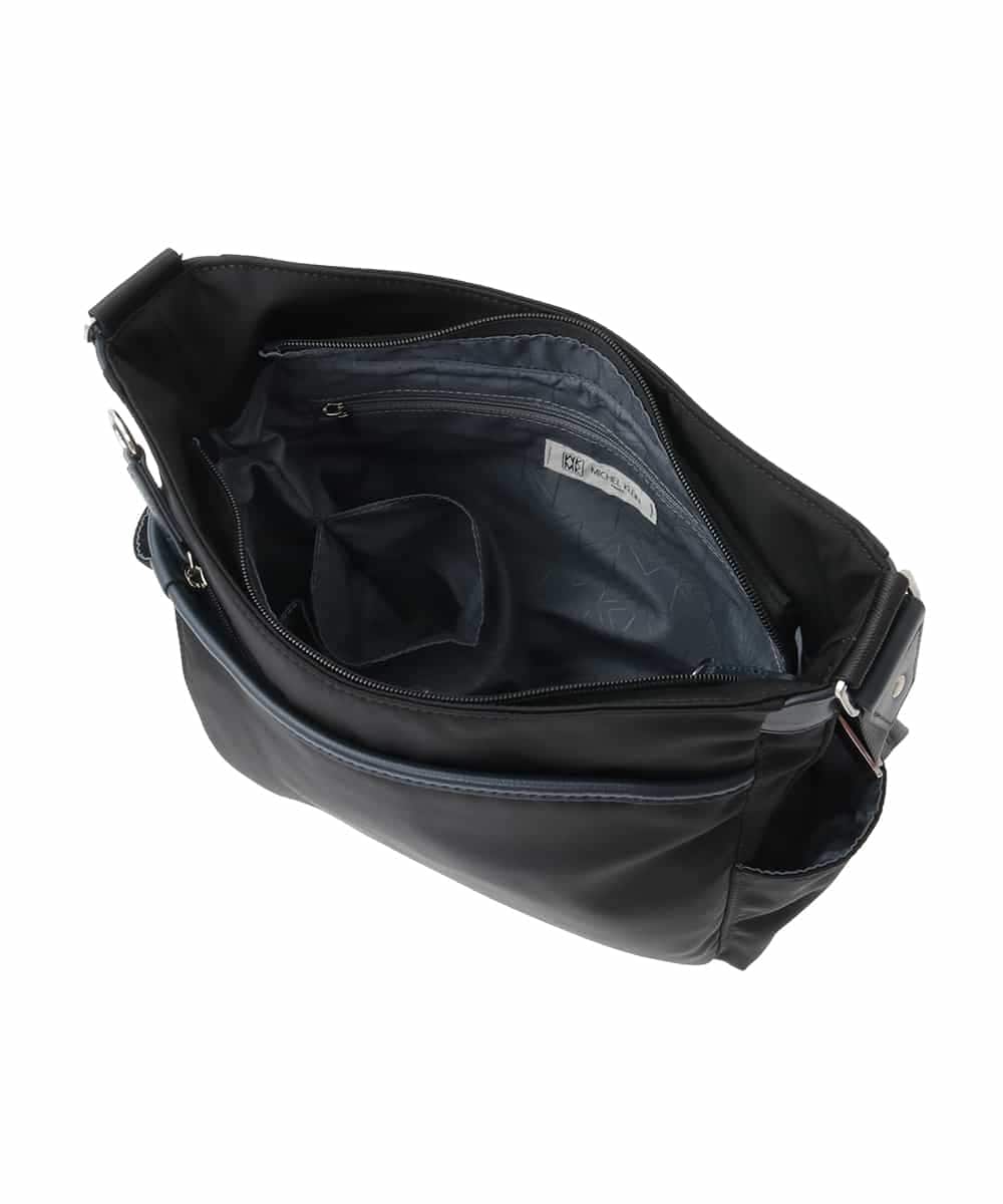 BKRAD94160 MK MICHEL KLEIN BAG(MK ミッシェルクラン バッグ) [撥水/500g以下の軽量]アクセントレザーショルダーバッグ レッド×ブラウン