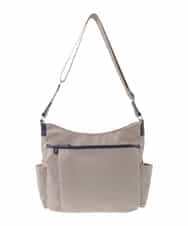 BKRAD94160 MK MICHEL KLEIN BAG(MK ミッシェルクラン バッグ) [撥水/500g以下の軽量]アクセントレザーショルダーバッグ グレージュ×パープル