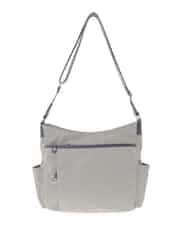 BKRAD94160 MK MICHEL KLEIN BAG(MK ミッシェルクラン バッグ) [撥水/500g以下の軽量]アクセントレザーショルダーバッグ グレー×パープル