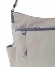 BKRAD94160 MK MICHEL KLEIN BAG(MK ミッシェルクラン バッグ) [撥水/500g以下の軽量]アクセントレザーショルダーバッグ グレー×パープル