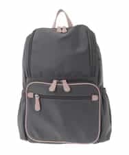 BKRAD96170 MK MICHEL KLEIN BAG(MK ミッシェルクラン バッグ) [撥水/A4収納可]スクエアデザインバックパック グレージュ×ピンク