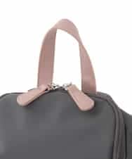 BKRAD97160 MK MICHEL KLEIN BAG(MK ミッシェルクラン バッグ) [撥水加工/軽量]スクエアデザインコンパクトリュック ブラウン×レッド