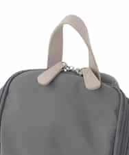 BKRAD97160 MK MICHEL KLEIN BAG(MK ミッシェルクラン バッグ) [撥水加工/軽量]スクエアデザインコンパクトリュック ブラウン×レッド