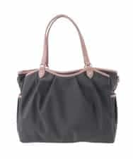 BKRAD98220 MK MICHEL KLEIN BAG(MK ミッシェルクラン バッグ) [撥水/2WAY]パイピングタックデザイントートバッグ ブラウン×ピンク