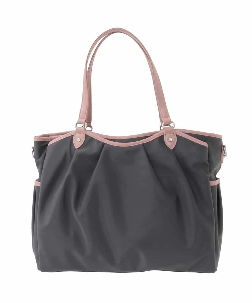BKRAD98220 MK MICHEL KLEIN BAG(MK ミッシェルクラン バッグ) [撥水/2WAY]パイピングタックデザイントートバッグ ブラウン×ピンク