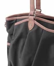 BKRAD98220 MK MICHEL KLEIN BAG(MK ミッシェルクラン バッグ) [撥水/2WAY]パイピングタックデザイントートバッグ ブラウン×ピンク