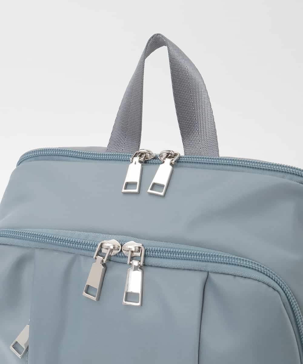 BKRAG02160 MK MICHEL KLEIN BAG(MK ミッシェルクラン バッグ) [15L/撥水/A4収納可]フロントタックデザインコンパクトリュック ライトブルー