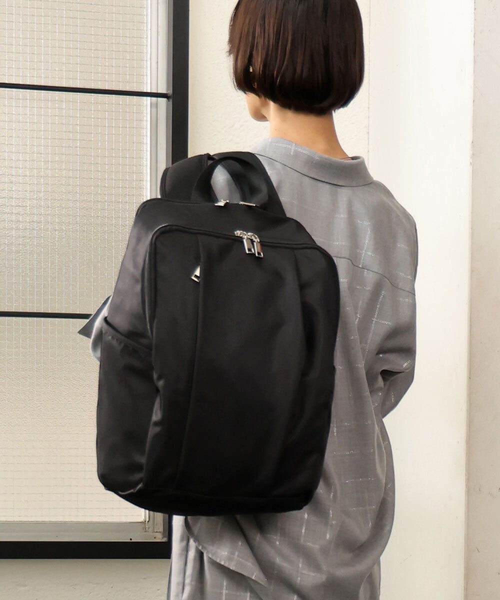 BKRAG03180 MK MICHEL KLEIN BAG(MK ミッシェルクラン バッグ) [23L/撥水/A4収納可]フロントタックデザインリュック ブラック