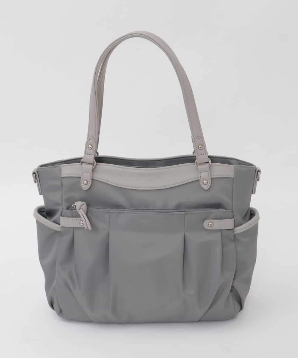 BKRAG31180 MK MICHEL KLEIN BAG(MK ミッシェルクラン バッグ) [2WAY/撥水/A4収納可]サイドポケットパイピングバッグ ブルーグレー×ライトグレー
