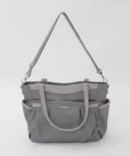 BKRAG31180 MK MICHEL KLEIN BAG(MK ミッシェルクラン バッグ) [2WAY/撥水/A4収納可]サイドポケットパイピングバッグ ブルーグレー×ライトグレー