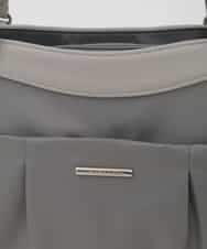 BKRAG31180 MK MICHEL KLEIN BAG(MK ミッシェルクラン バッグ) [2WAY/撥水/A4収納可]サイドポケットパイピングバッグ ブルーグレー×ライトグレー