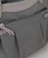 BKRAG31180 MK MICHEL KLEIN BAG(MK ミッシェルクラン バッグ) [2WAY/撥水/A4収納可]サイドポケットパイピングバッグ ブルーグレー×ライトグレー