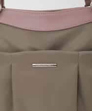 BKRAG31180 MK MICHEL KLEIN BAG(MK ミッシェルクラン バッグ) [2WAY/撥水/A4収納可]サイドポケットパイピングバッグ ブルーグレー×ライトグレー