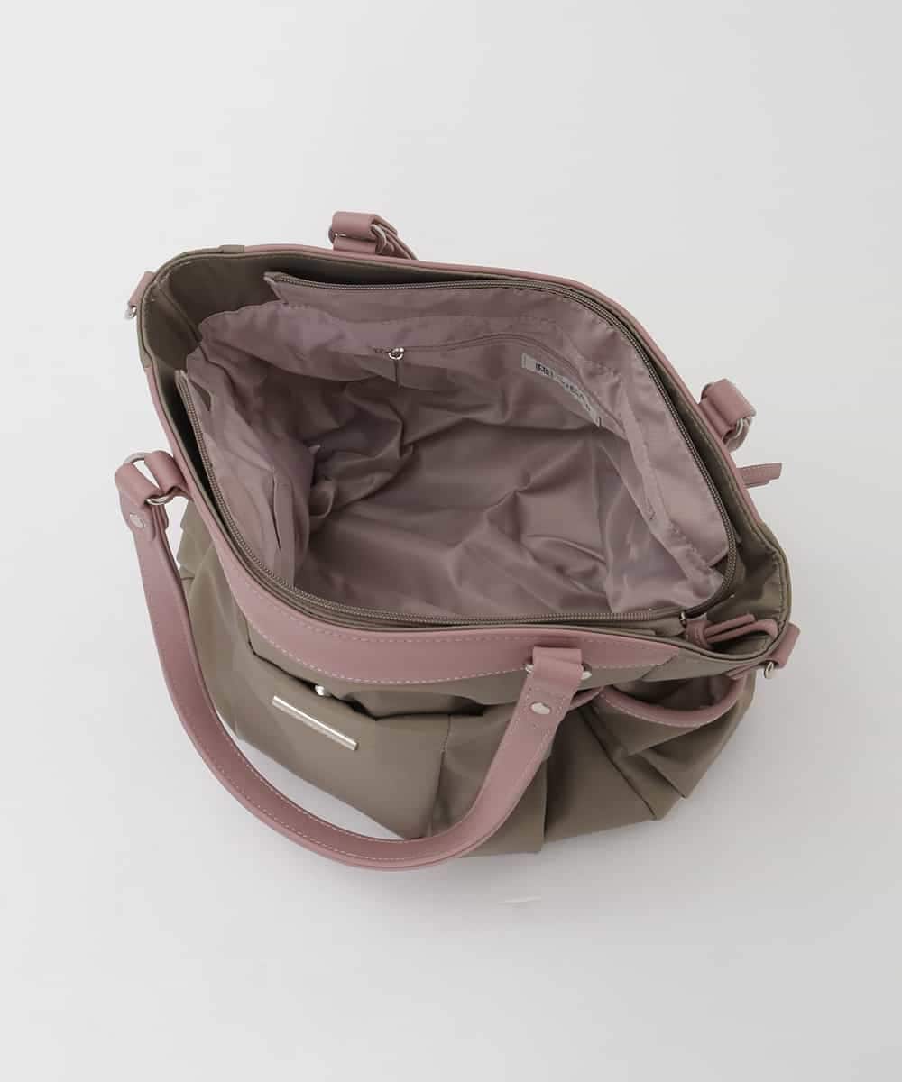 BKRAG31180 MK MICHEL KLEIN BAG(MK ミッシェルクラン バッグ) [2WAY/撥水/A4収納可]サイドポケットパイピングバッグ ブルーグレー×ライトグレー